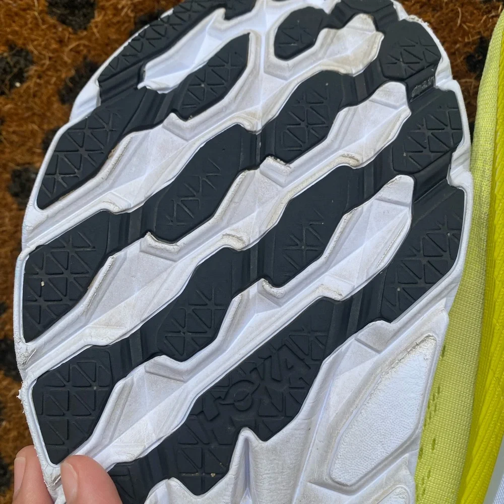 Hoka Clifton 8 running shoes Yellow and White Athletic Shoes - Picture 11 of 11